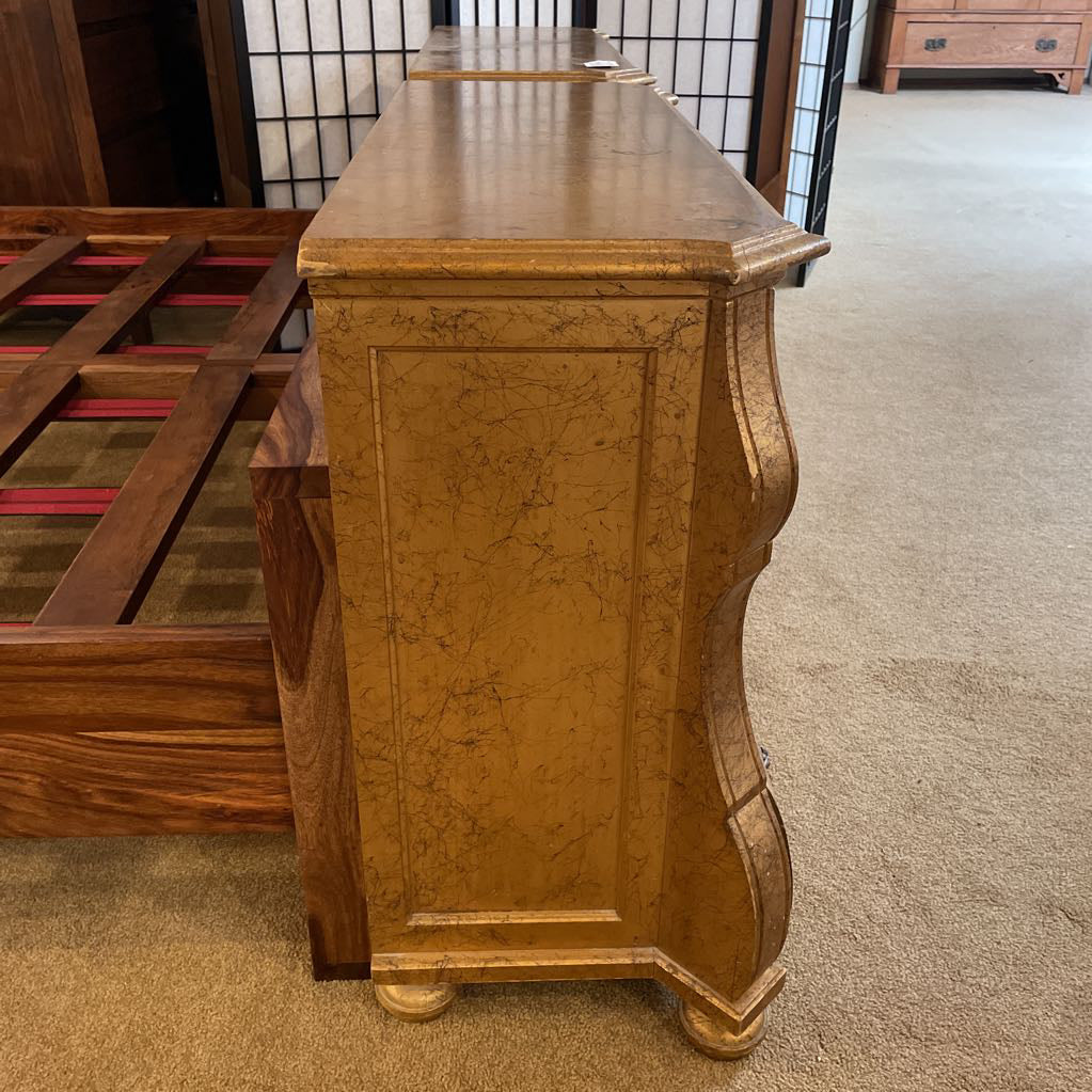 Gold 3 Drawer Commode Table