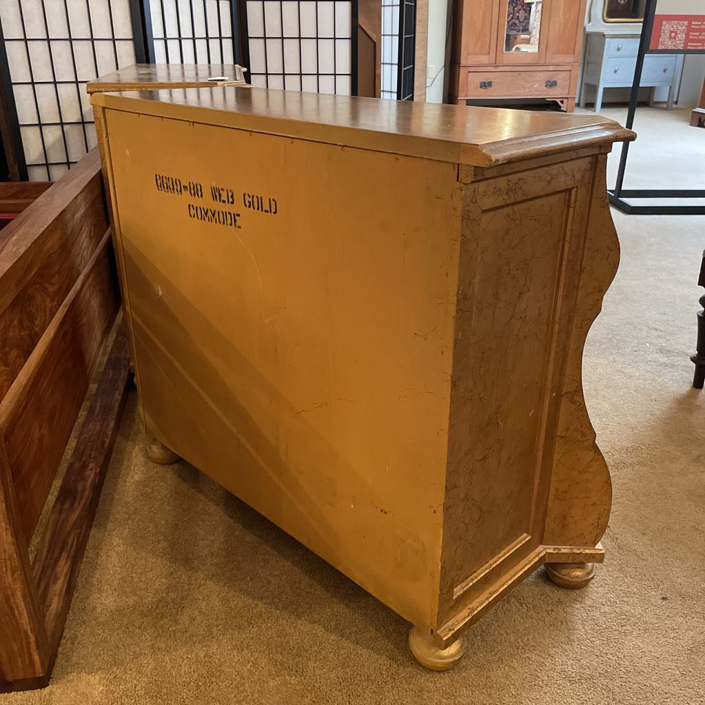 Gold 3 Drawer Commode Table