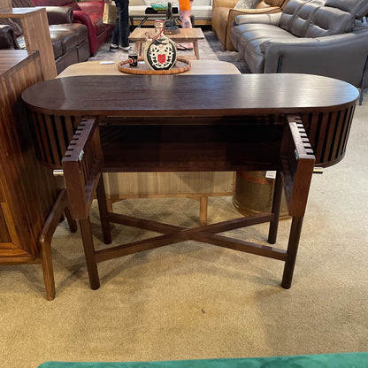 Houston Brown Oval Console Table