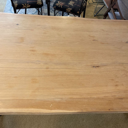 Raw Live Edge Dining Table w Black Metal Legs AS IS