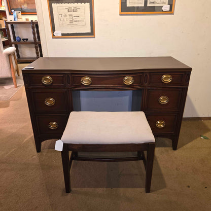 Drexel Mahogany Desk/Vanity with Bench
