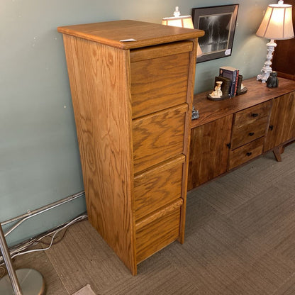 Oak 4Drawer Filing Cabinet