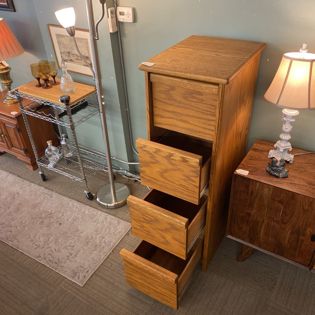 Oak 4Drawer Filing Cabinet