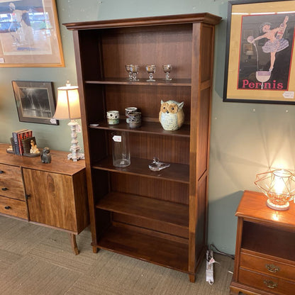 Classic Crown Molding Dark Wood Bookcase