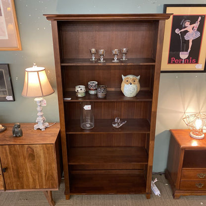 Classic Crown Molding Dark Wood Bookcase