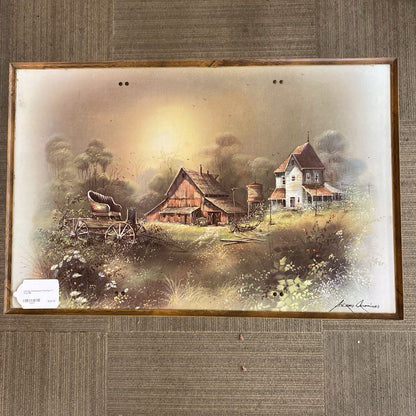 Vintage Farmhouse Painting TV Tray