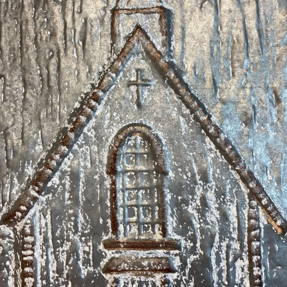 Rustic Tin Church House Art