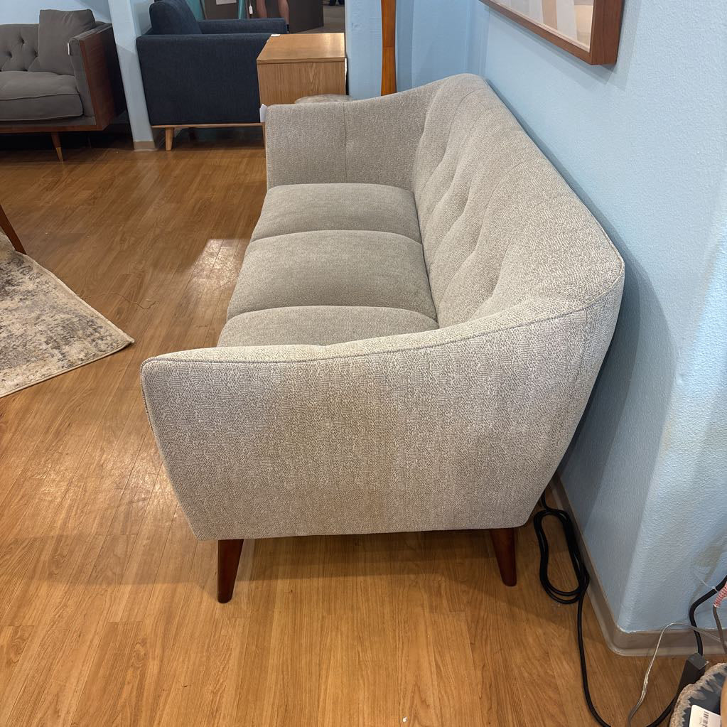 Off-White Textured Curved Sofa