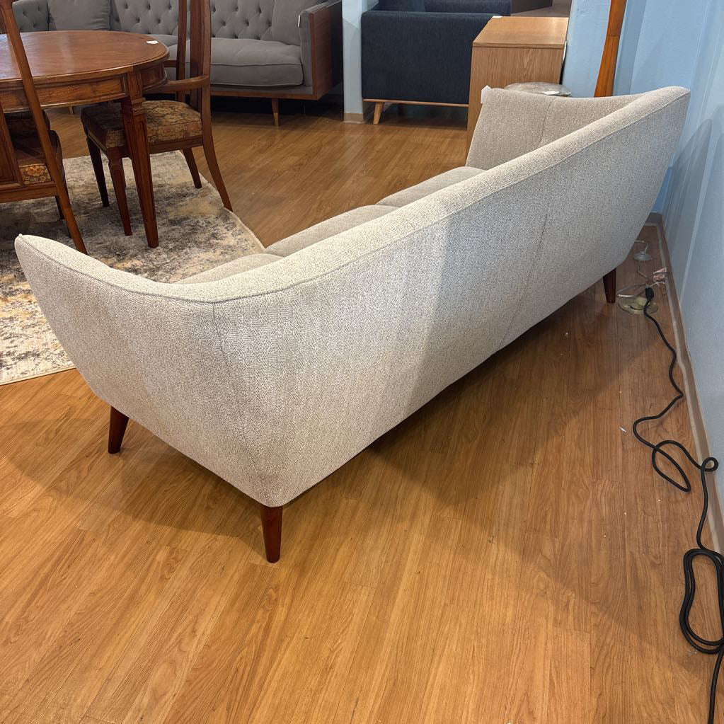 Off-White Textured Curved Sofa