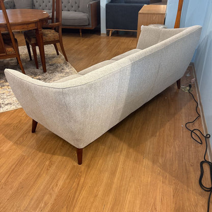 Off-White Textured Curved Sofa