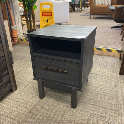 Charcoal One Drawer Nightstand (AS IS) C NIGHTSTANDS