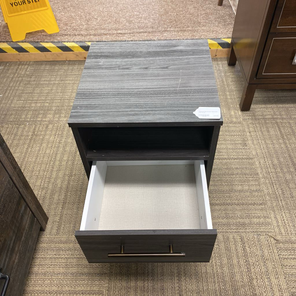 Charcoal One Drawer Nightstand (AS IS) C NIGHTSTANDS