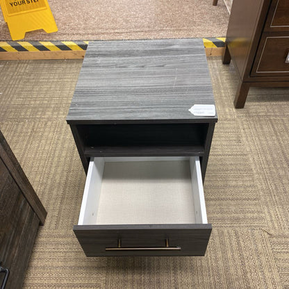 Charcoal One Drawer Nightstand (AS IS) C NIGHTSTANDS