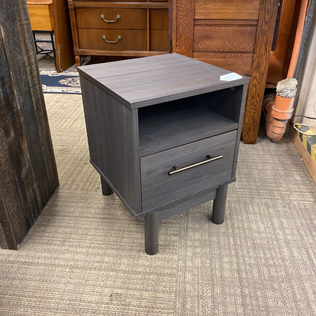Charcoal One Drawer Nightstand (AS IS) C NIGHTSTANDS
