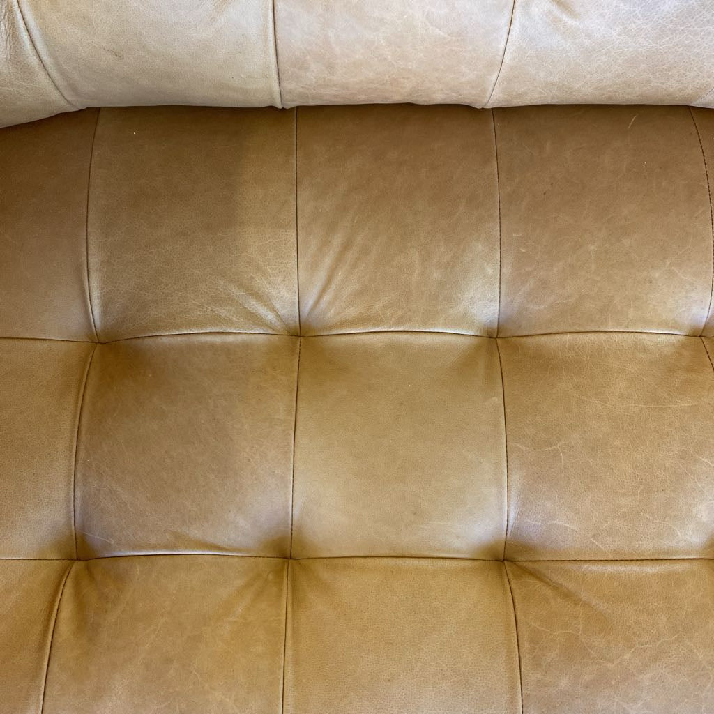 Edith Tan Leather Sofa