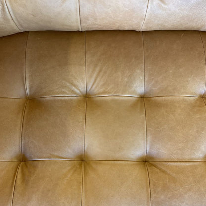 Edith Tan Leather Sofa
