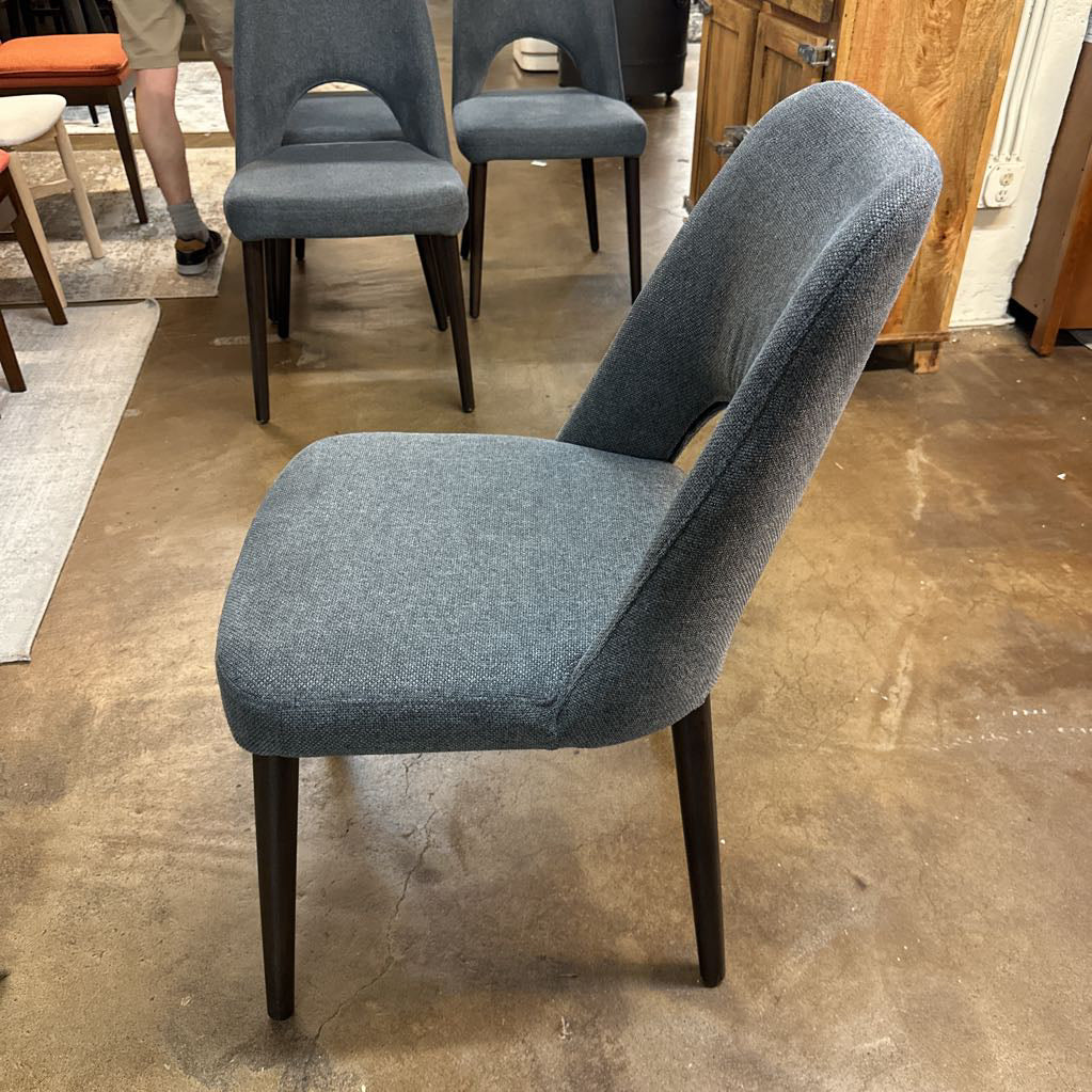 Set Of 4 Modern Grey Fabric Dining Chairs