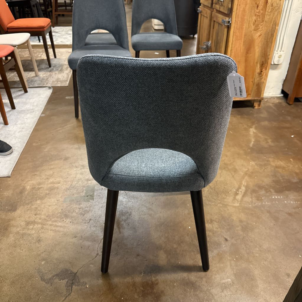 Set Of 4 Modern Grey Fabric Dining Chairs