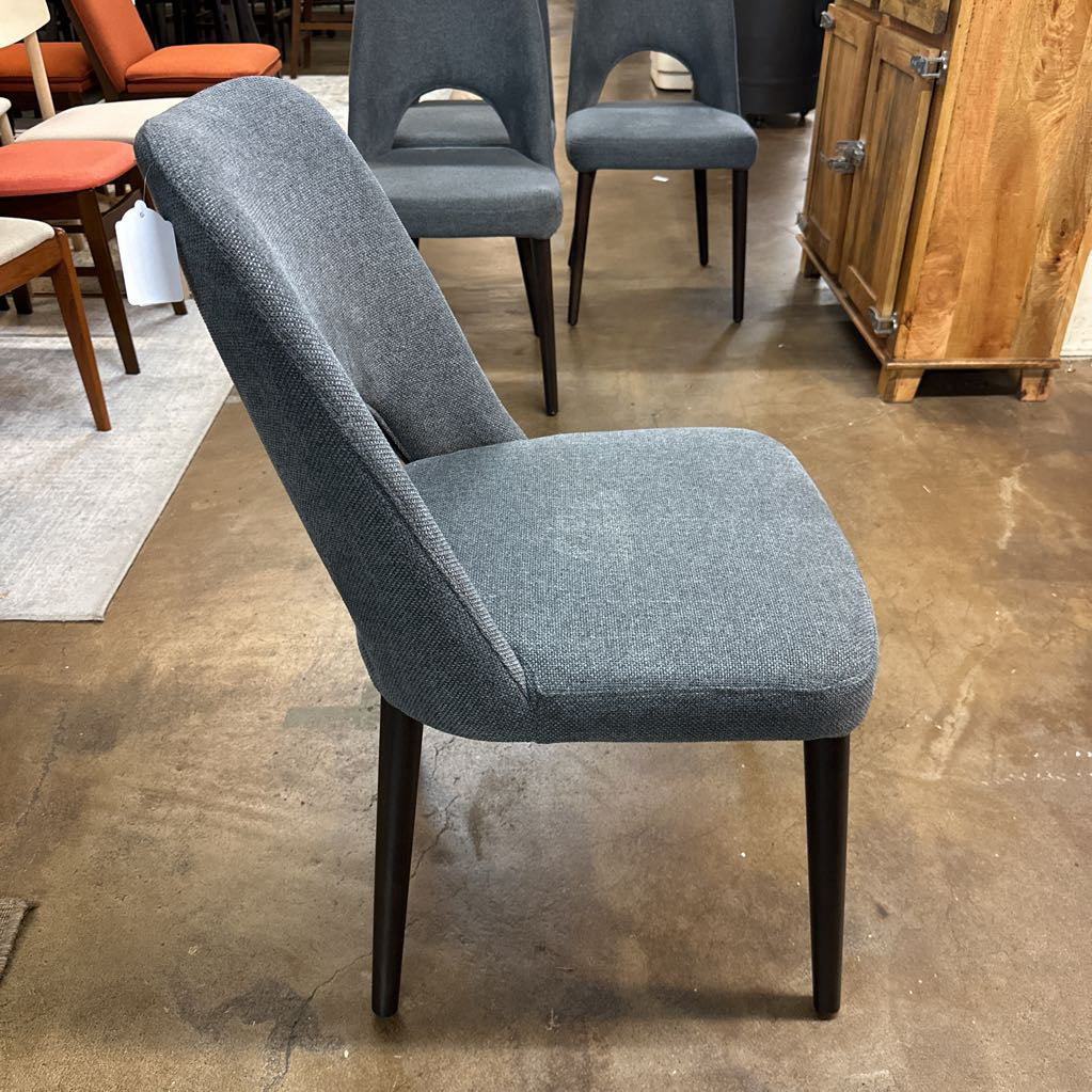 Set Of 4 Modern Grey Fabric Dining Chairs