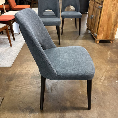Set Of 4 Modern Grey Fabric Dining Chairs