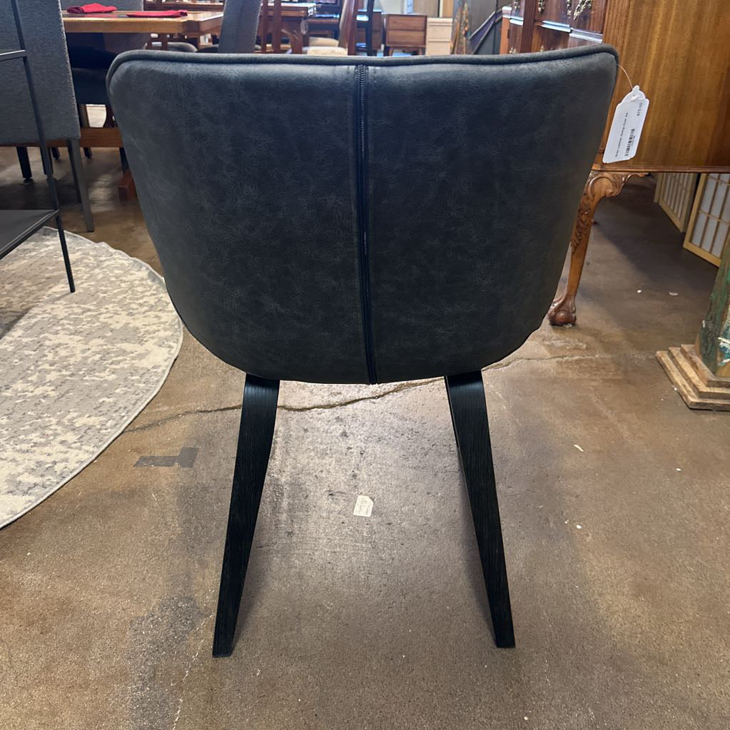 Grey Leather Dining Chair