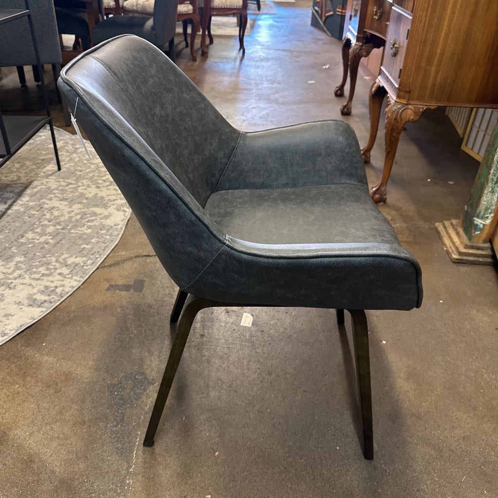 Grey Leather Dining Chair