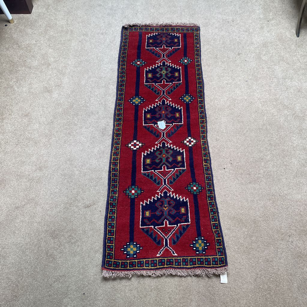 2'2"x 6'4"Persian Wool Hand Knotted Runner Rug