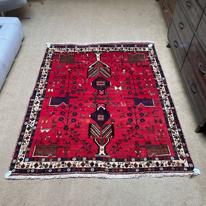 5'2" x 6'3" 70's Persian Sirsin Rug
