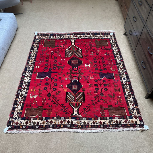 5'2" x 6'3" 70's Persian Sirsin Rug RUGS