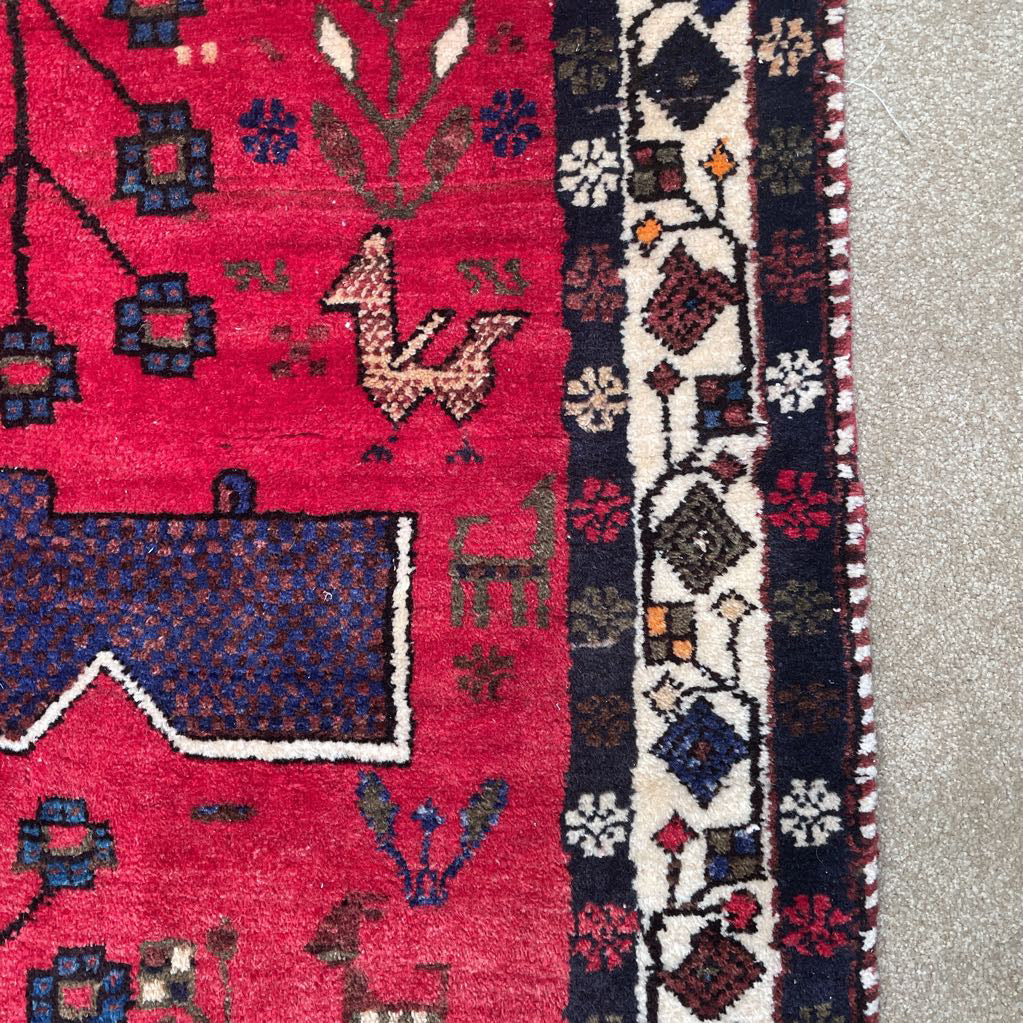 5'2" x 6'3" 70's Persian Sirsin Rug
