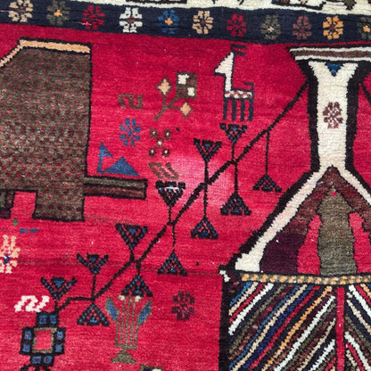 5'2" x 6'3" 70's Persian Sirsin Rug