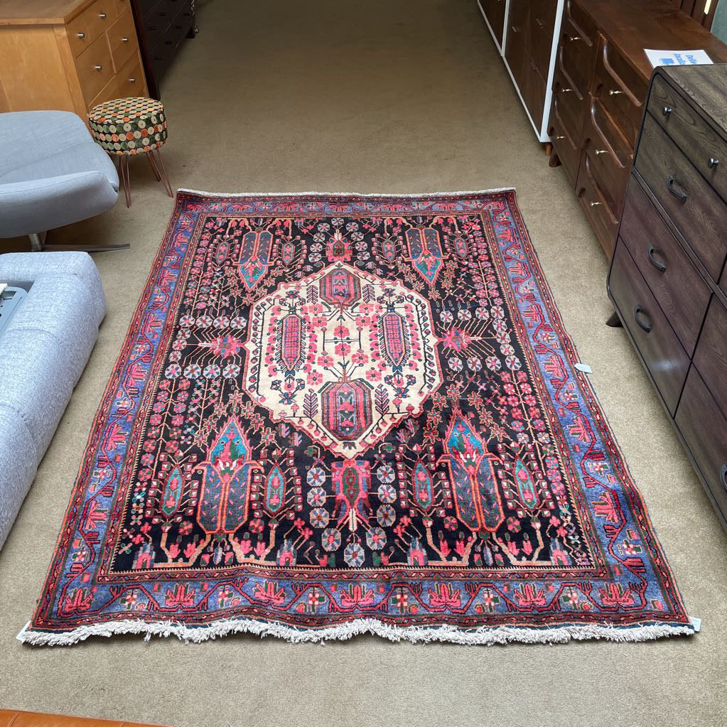 5'x8' 70's Colorful Wool Rug