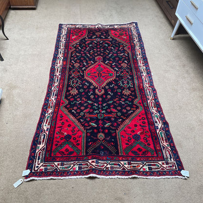3'10"x 7'10" Persian Blue Mahal Hand Knotted Rug