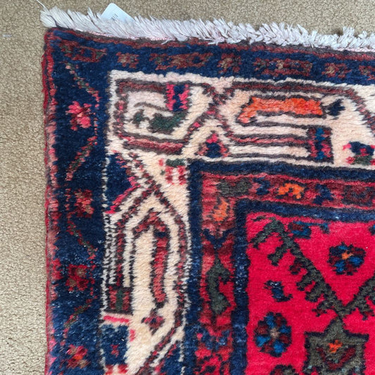 3'10"x 7'10" Persian Blue Mahal Hand Knotted Rug RUGS