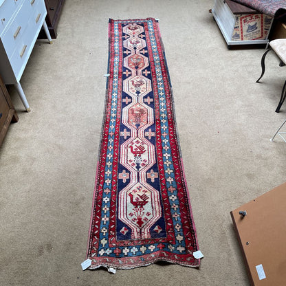 11'x2'3'10" Hand Knotted Persian Runner Rug