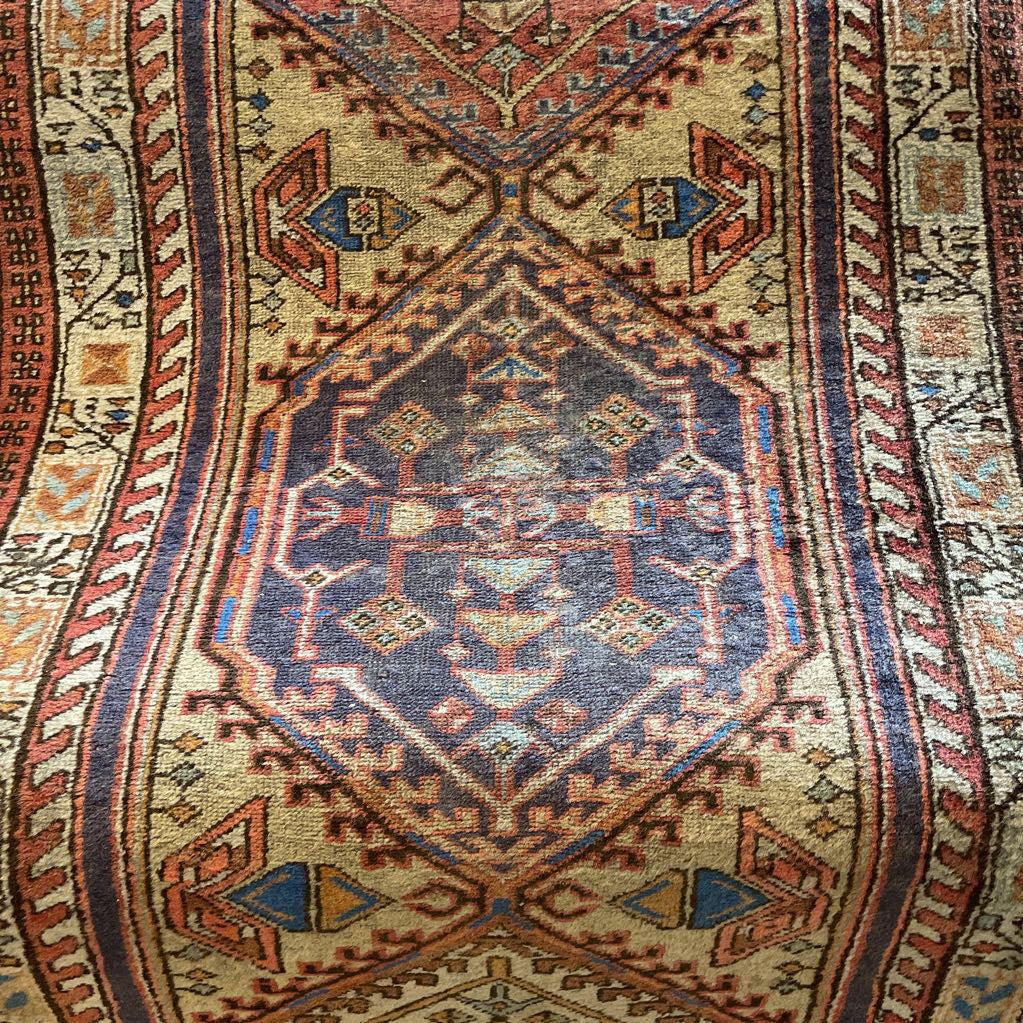 9'10" x 2'5" Muted Colored Persian Runner Rug