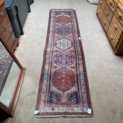 9'10" x 2'5" Muted Colored Persian Runner Rug