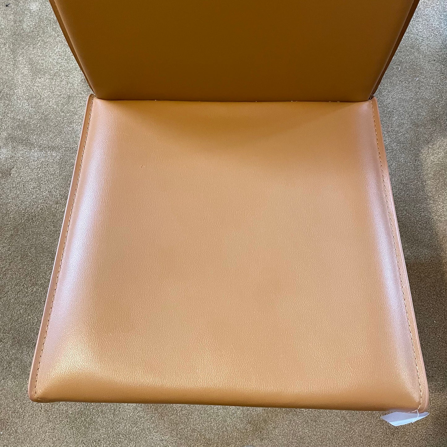 West Elm Caramel Leather Dining Chairs set of 4 C DINING CHAIRS