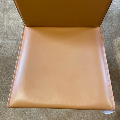 West Elm Caramel Leather Dining Chairs set of 4 C DINING CHAIRS