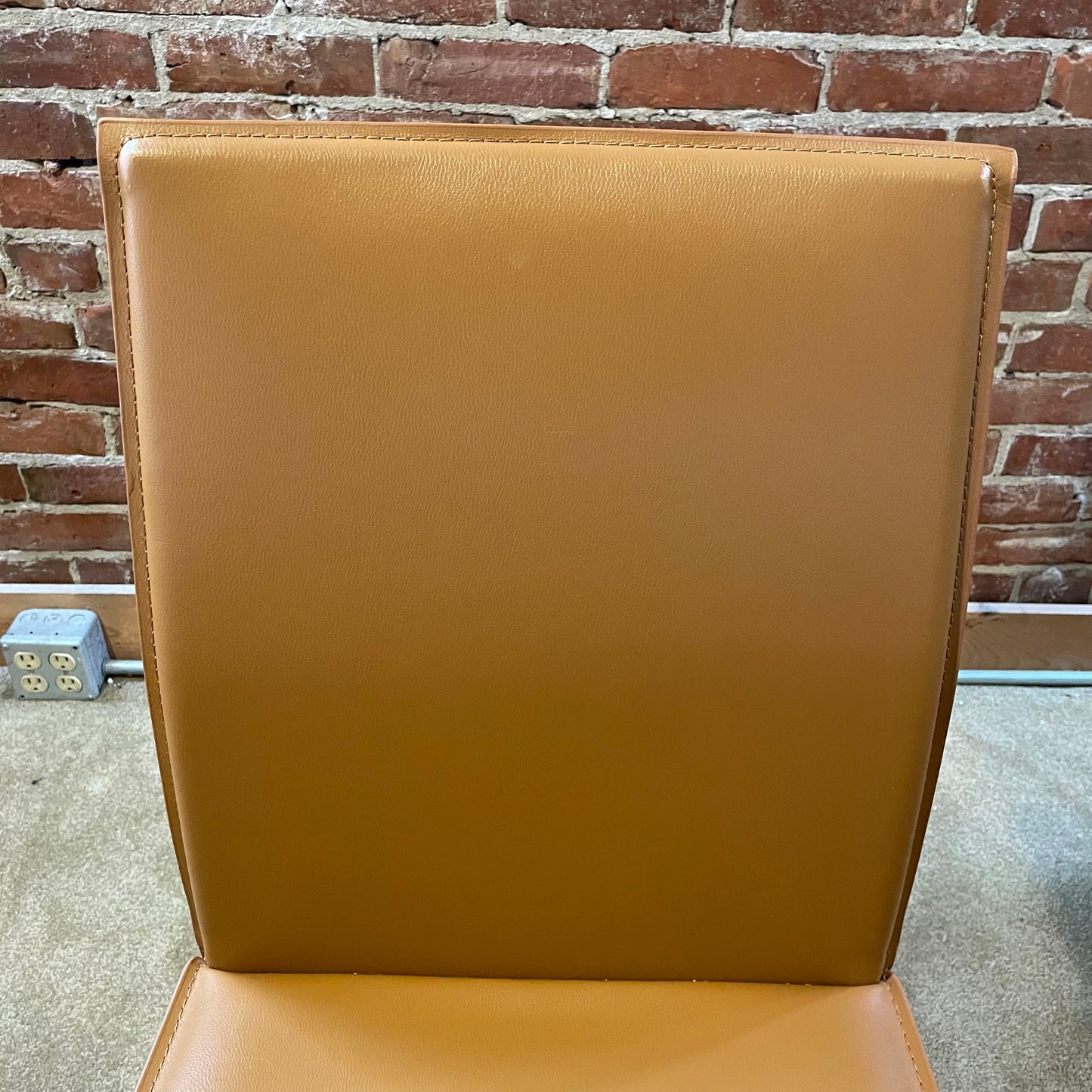 West Elm Caramel Leather Dining Chairs set of 4 C DINING CHAIRS