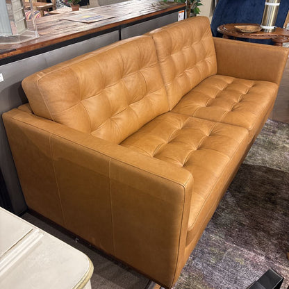 Edith Tan Leather Sofa U SOFAS