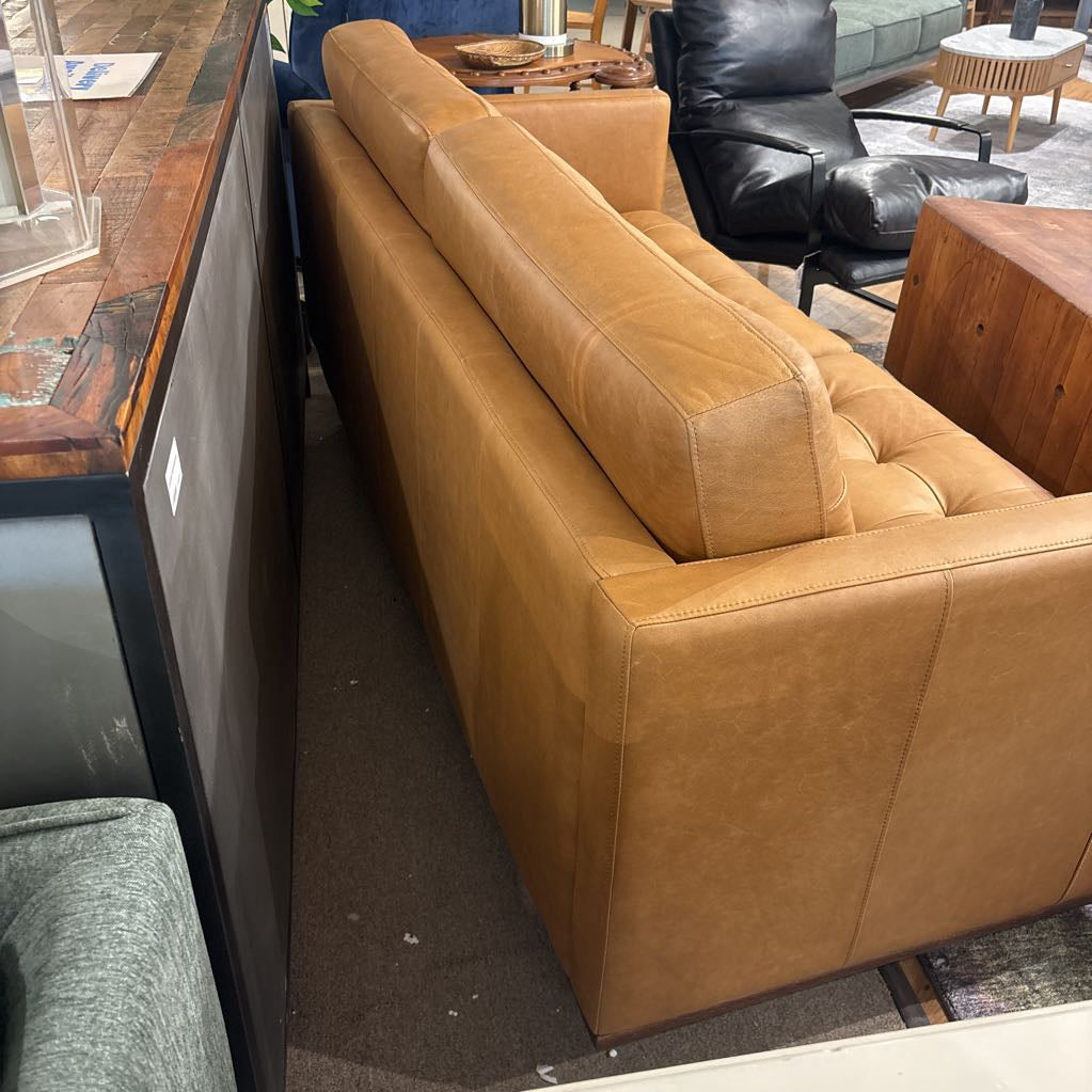 Edith Tan Leather Sofa U SOFAS