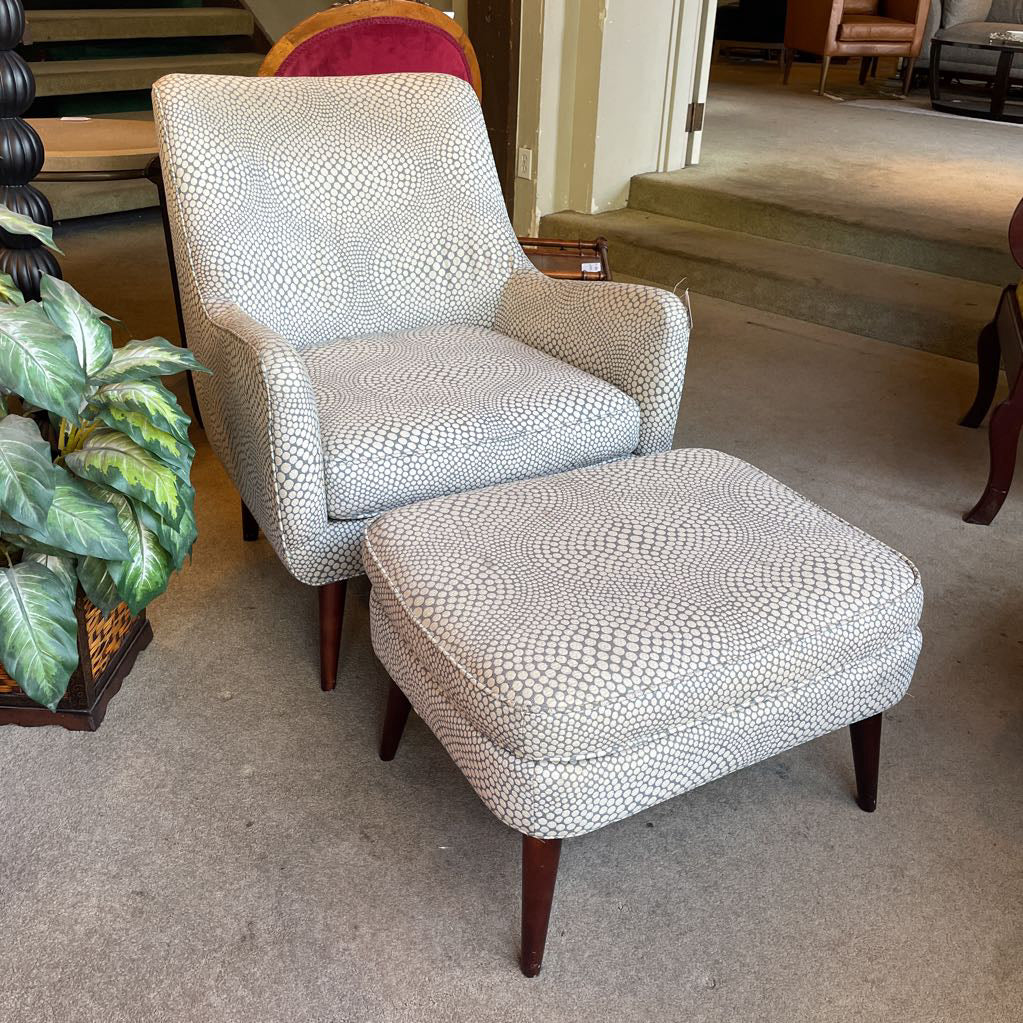 Room and Board Dotted Accent Chair with Ottoman AS IS U ACCENT CHAIRS