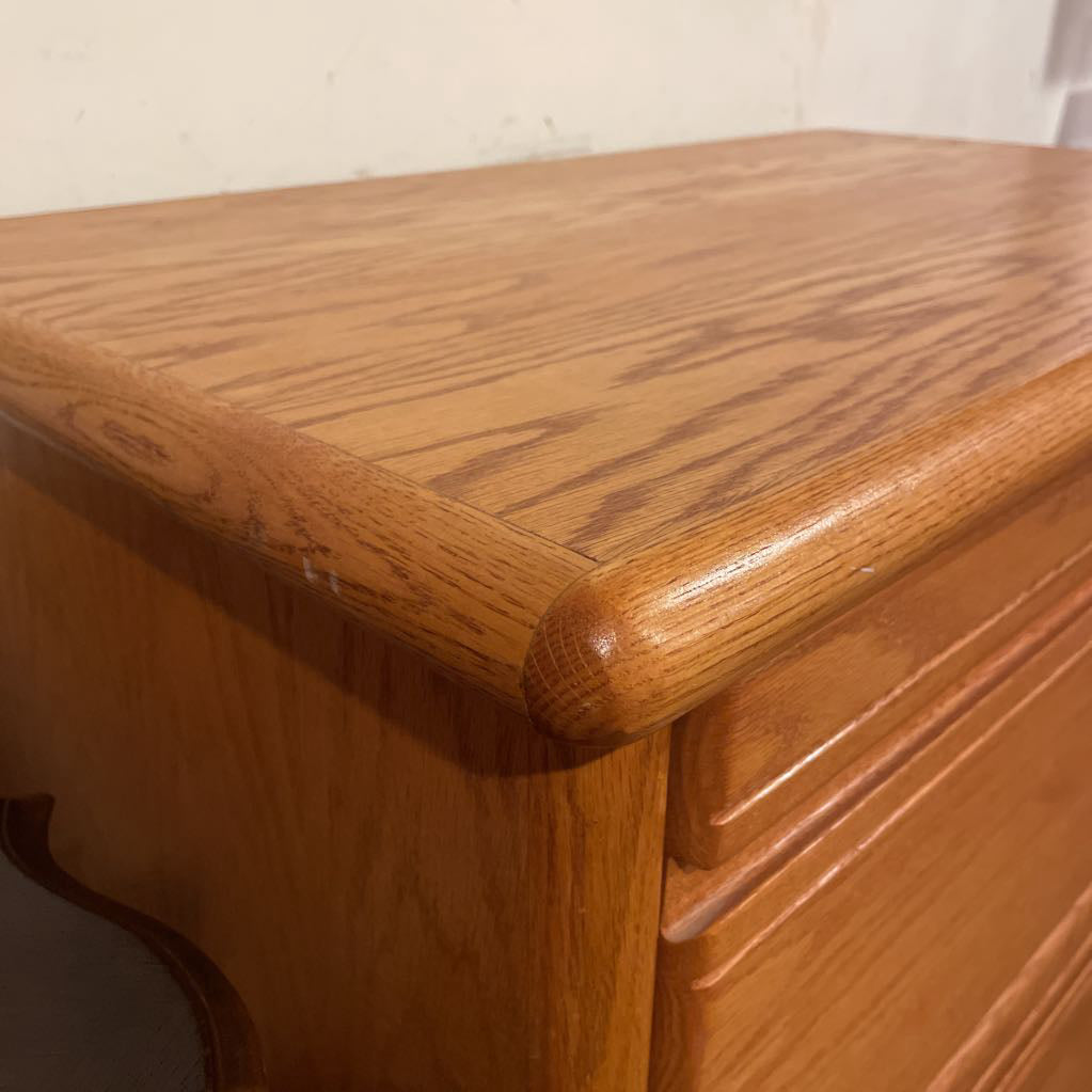 Oak Two Drawer Low Filing Cabinet with Key (Kept at counter) C CABINETS