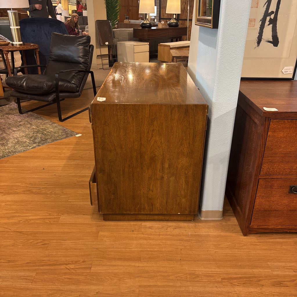 Mid Century Oak & Brass Hardware Desk