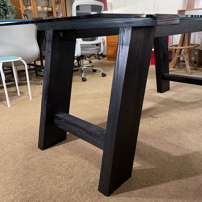 CB2 Black Wood & Glass Top Desk