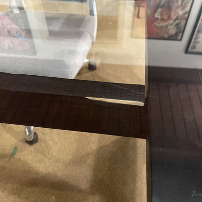 CB2 Black Wood & Glass Top Desk