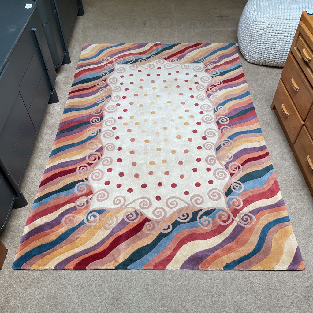 5x8 Colorful Rainbow Wave Rug