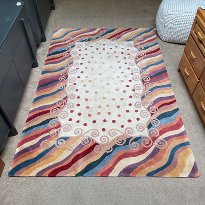 5x8 Colorful Rainbow Wave Rug
