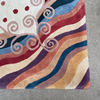 5x8 Colorful Rainbow Wave Rug
